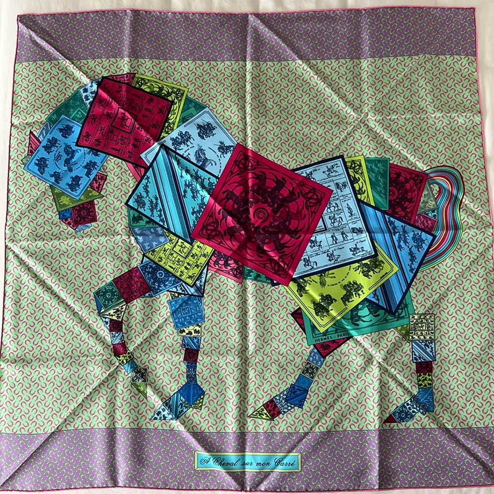 Hermes silk scarf 35”x 35”